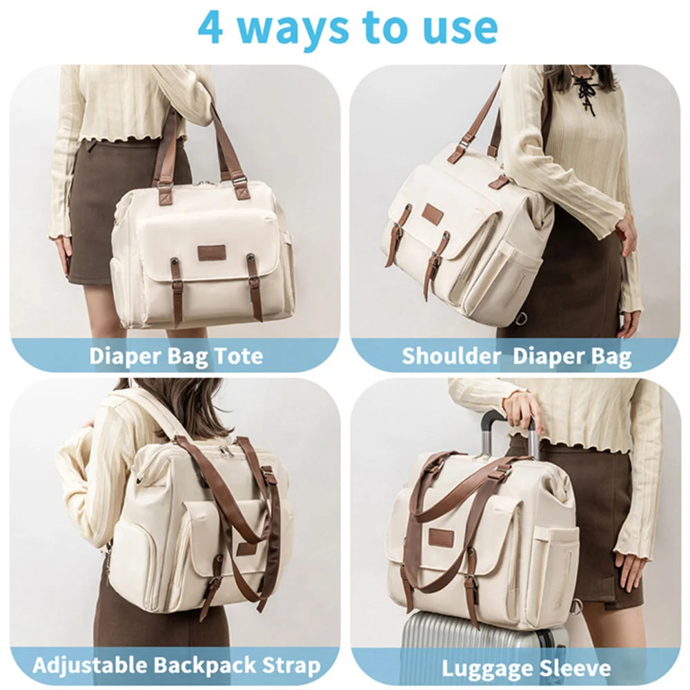 Large Capacity Mommy Bag Lightweight Maternity Backpack Multi-functional Polyester Crossbody Bag Outdoor Travel Baby Organizer