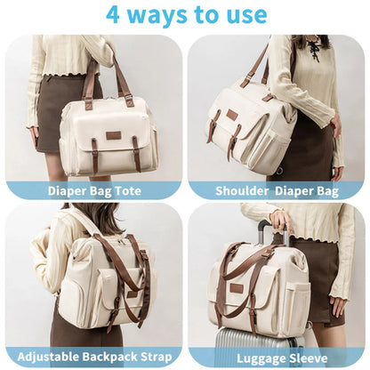 Large Capacity Mommy Bag Lightweight Maternity Backpack Multi-functional Polyester Crossbody Bag Outdoor Travel Baby Organizer