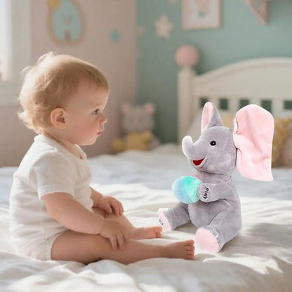 Hide-and-seek Elephant Plush Toy Flapping Ears With Cheerful Songs Elephant Soft Soothing New Born Gift For 3-12 Months