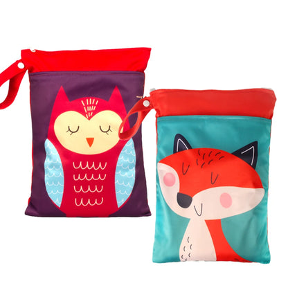 Babyshow 25x35cm Wet Dry Bag Digital Position Printed Waterproof Diaper Bag Double Zippers with Handle Mommy Bag