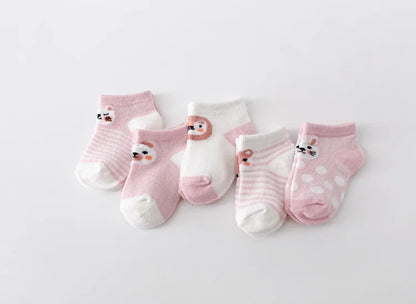 5Pairs/lot Infant Baby Socks For Girls Boys Summer Mesh Thin Baby Socks Cotton Casual Print Newborn Toddler Boy Sock 0-24Month