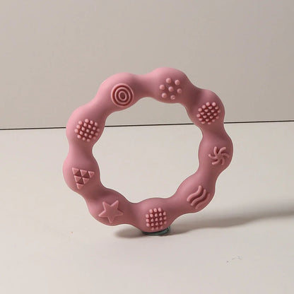 baby teether cartoon ring infant teething toy cute sensory soothing gum soft bpa free chew toy