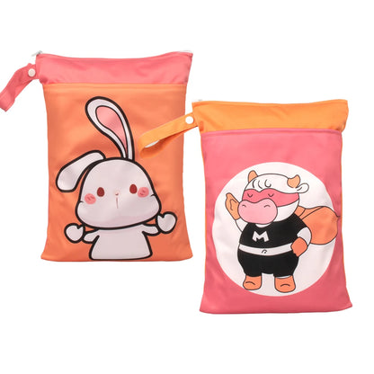 Babyshow 25x35cm Wet Dry Bag Digital Position Printed Waterproof Diaper Bag Double Zippers with Handle Mommy Bag