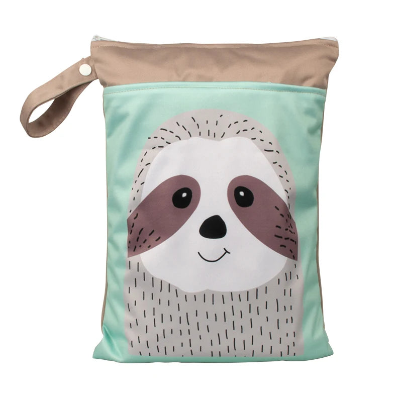 Babyshow 25x35cm Wet Dry Bag Digital Position Printed Waterproof Diaper Bag Double Zippers with Handle Mommy Bag