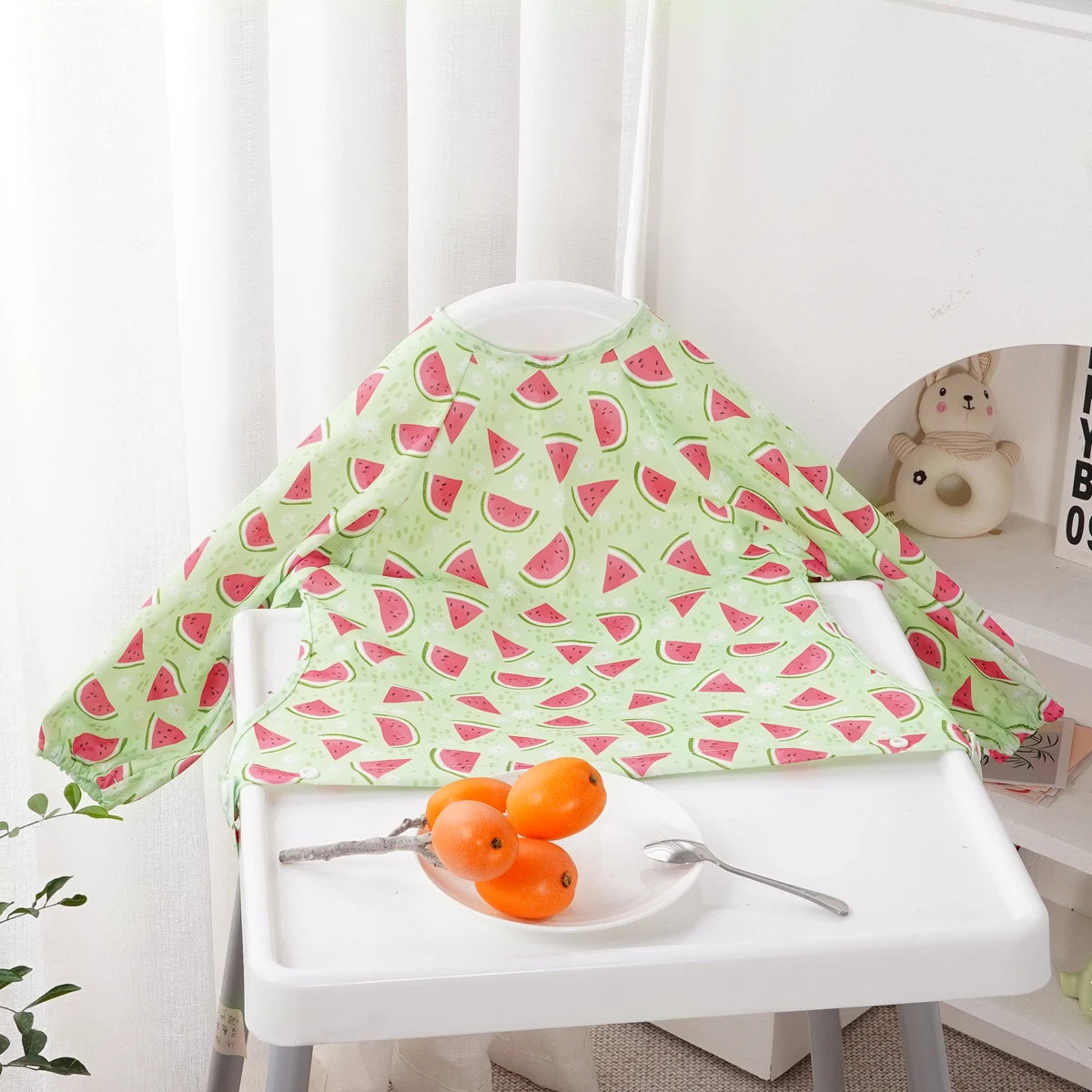 Elinfant Waterproof Baby Feeding Bibs, Cute Design Long Sleeve Mess-proof Apron Bibs