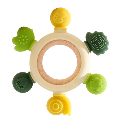 1pc Baby Teether Music Rattles for Kids Animal Crochet Rattle Elephant Giraffe Ring Wooden Babies Gym Montessori Children's Toys