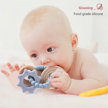 Baby Silicone Bracelet Teether Toys BPA Free Silicone Celestial Nursing Teething Toys Food Grade Silicone Newborn Toys Gift
