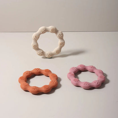 baby teether cartoon ring infant teething toy cute sensory soothing gum soft bpa free chew toy