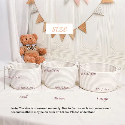 1pc Personalized Letter Handmade Cotton Rope Storage Basket, Party Gift Basket, Multifunctional Storage Basket, Easter Gift