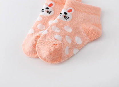 5Pairs/lot Infant Baby Socks For Girls Boys Summer Mesh Thin Baby Socks Cotton Casual Print Newborn Toddler Boy Sock 0-24Month