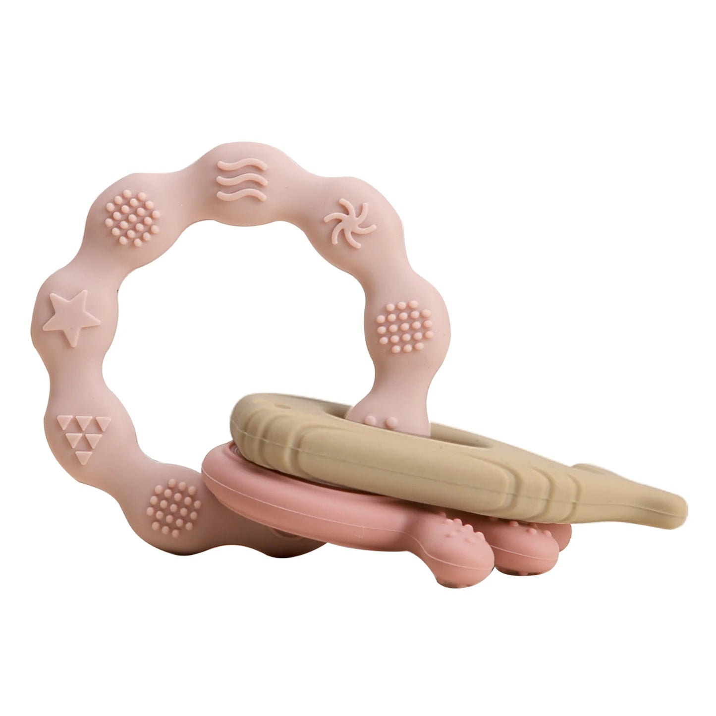 1pc Baby Teether Music Rattles for Kids Animal Crochet Rattle Elephant Giraffe Ring Wooden Babies Gym Montessori Children's Toys