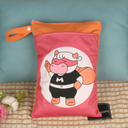 Babyshow 25x35cm Wet Dry Bag Digital Position Printed Waterproof Diaper Bag Double Zippers with Handle Mommy Bag