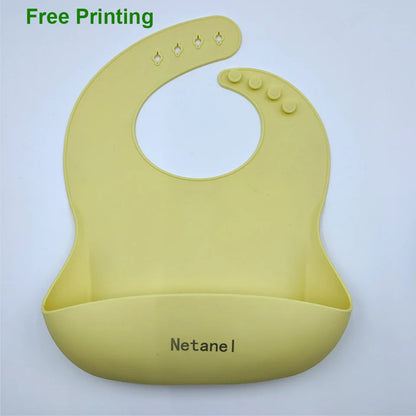 8Pcs/5Pcs Silicone Tableware For Kids Baby Feeding Set Cartoon Plate Personalized Name Sucker Cup Plate Bowl Bib Newborn Gift