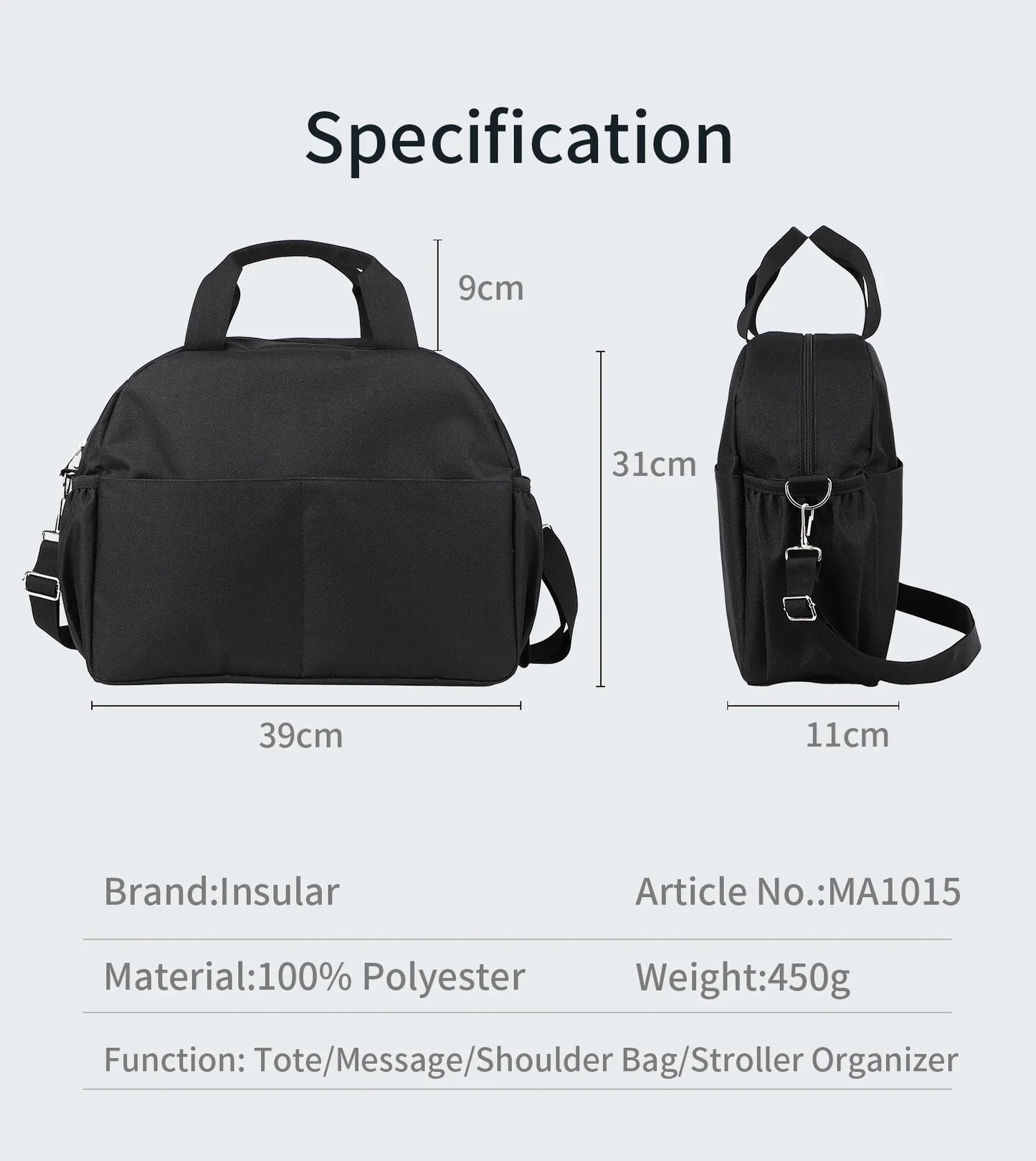 INSULAR Stroller Hanging Package Waterproof Mommy Bags Large Capacity Baby Bottle Insulation Packet Multi-functional Go Out
