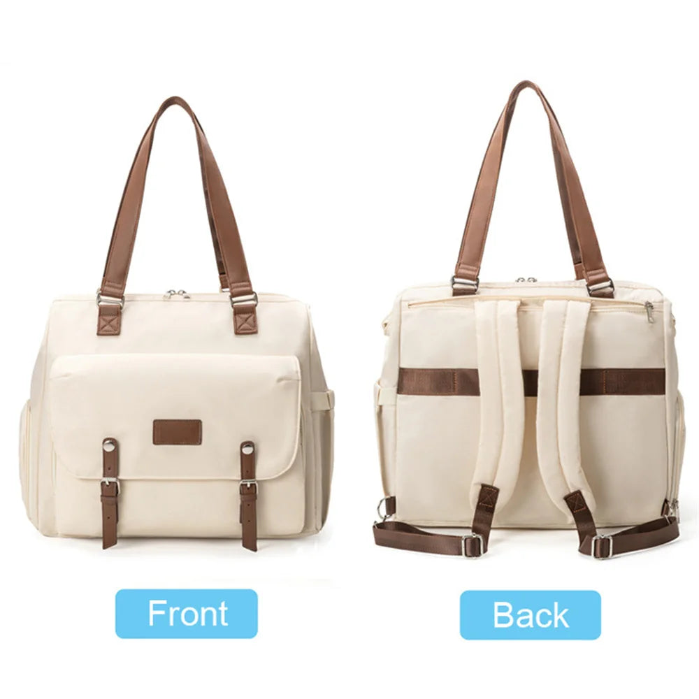 Large Capacity Mommy Bag Lightweight Maternity Backpack Multi-functional Polyester Crossbody Bag Outdoor Travel Baby Organizer
