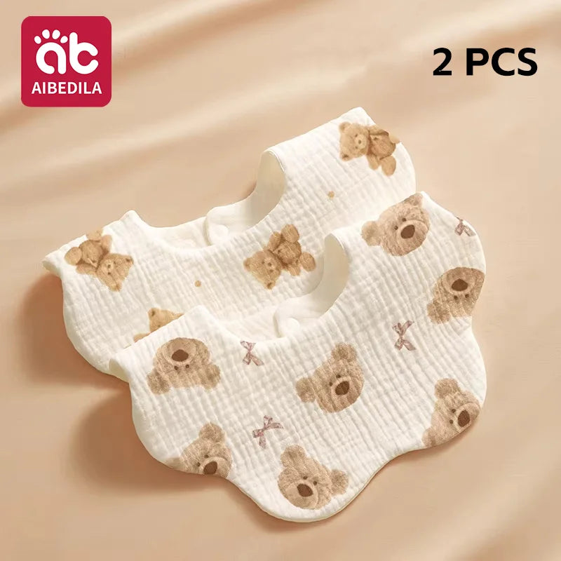 AIBEDILA 4pcs Baby Bandana Bibs Soft Skin-friendly Saliva Burp Cloths Breathable Feeding Bibs for Newborn Infant Toddler  ﻿