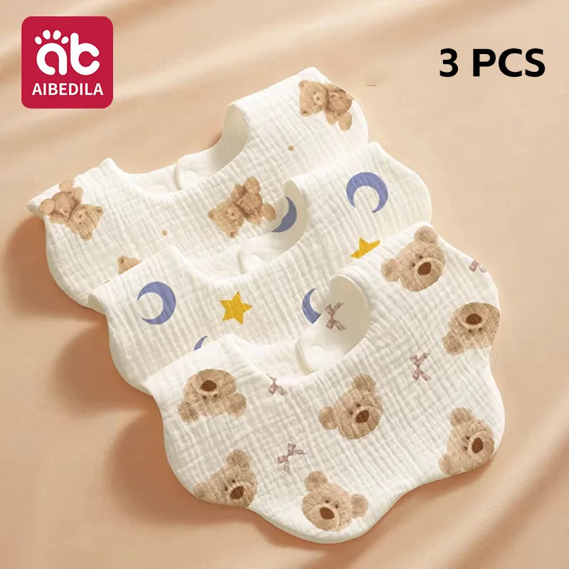 AIBEDILA 4pcs Baby Bandana Bibs Soft Skin-friendly Saliva Burp Cloths Breathable Feeding Bibs for Newborn Infant Toddler  ﻿