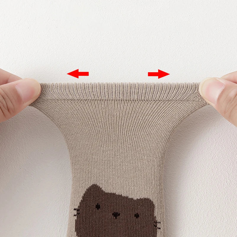 6 pairs  cartoon animal baby glue-on socks,kid's anti-slip trampoline socks, suitable for babies when they are learning to walk