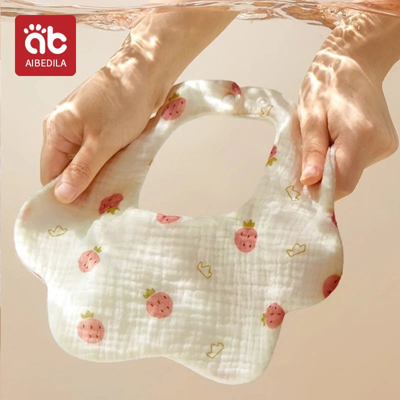AIBEDILA 4pcs Baby Bandana Bibs Soft Skin-friendly Saliva Burp Cloths Breathable Feeding Bibs for Newborn Infant Toddler  ﻿