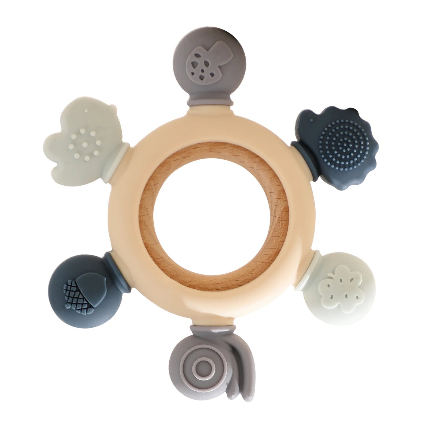 1pc Baby Teether Music Rattles for Kids Animal Crochet Rattle Elephant Giraffe Ring Wooden Babies Gym Montessori Children's Toys