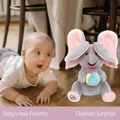Hide-and-seek Elephant Plush Toy Flapping Ears With Cheerful Songs Elephant Soft Soothing New Born Gift For 3-12 Months