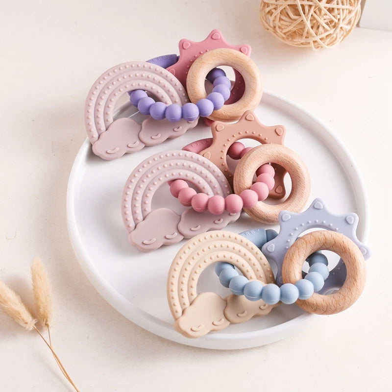 Baby Silicone Bracelet Teether Toys BPA Free Silicone Celestial Nursing Teething Toys Food Grade Silicone Newborn Toys Gift