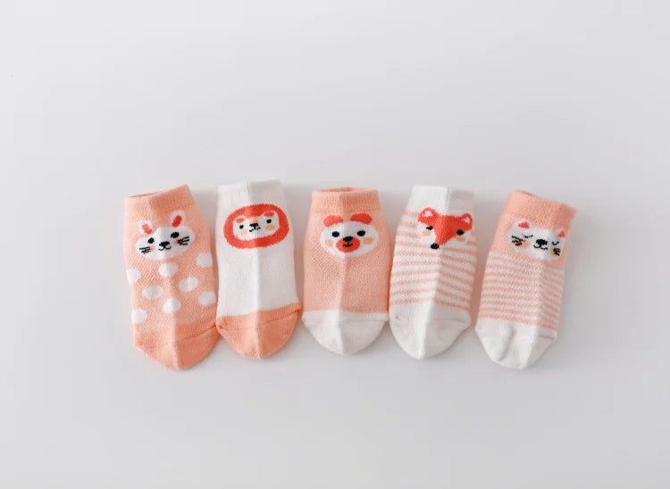 5Pairs/lot Infant Baby Socks For Girls Boys Summer Mesh Thin Baby Socks Cotton Casual Print Newborn Toddler Boy Sock 0-24Month