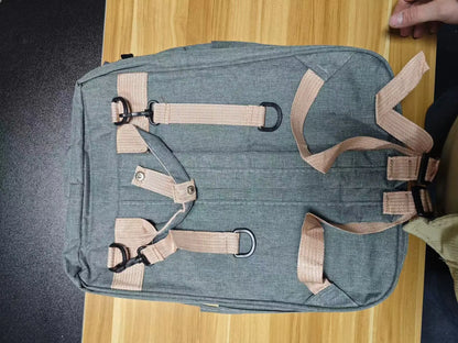 Portable folding crib, mommy bag, multi-functional, light and large-capacity leisure, double shoulder mother and baby bag.