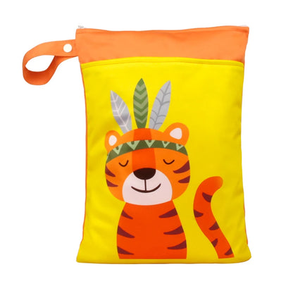 Babyshow 25x35cm Wet Dry Bag Digital Position Printed Waterproof Diaper Bag Double Zippers with Handle Mommy Bag