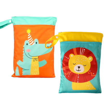 Babyshow 25x35cm Wet Dry Bag Digital Position Printed Waterproof Diaper Bag Double Zippers with Handle Mommy Bag