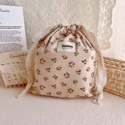 Cotton Nappy Bag for Baby Organizer Diaper Bag Mommy Baby Items String Cosmetic Pocket Stroller Bags Travel Makeup Storage Bag