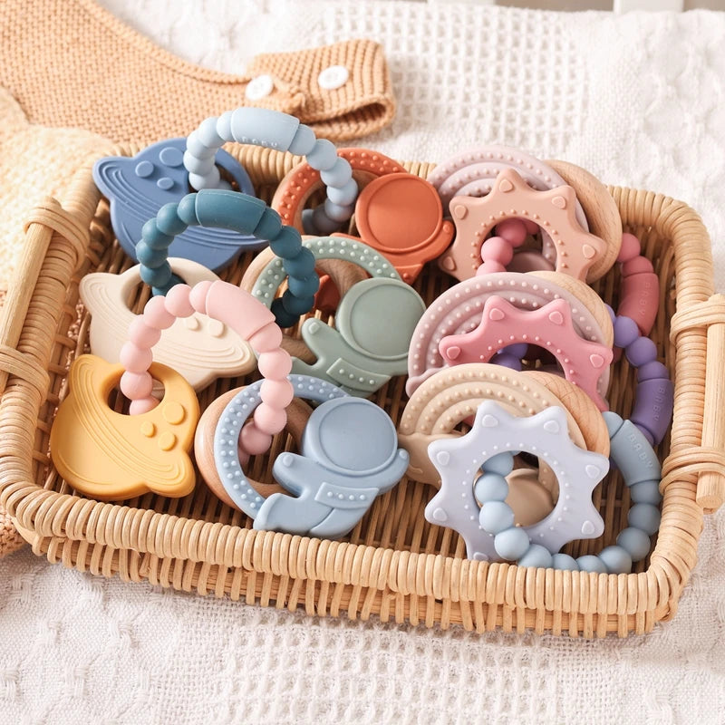 Baby Silicone Bracelet Teether Toys BPA Free Silicone Celestial Nursing Teething Toys Food Grade Silicone Newborn Toys Gift