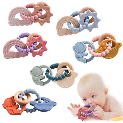 Baby Silicone Bracelet Teether Toys BPA Free Silicone Celestial Nursing Teething Toys Food Grade Silicone Newborn Toys Gift