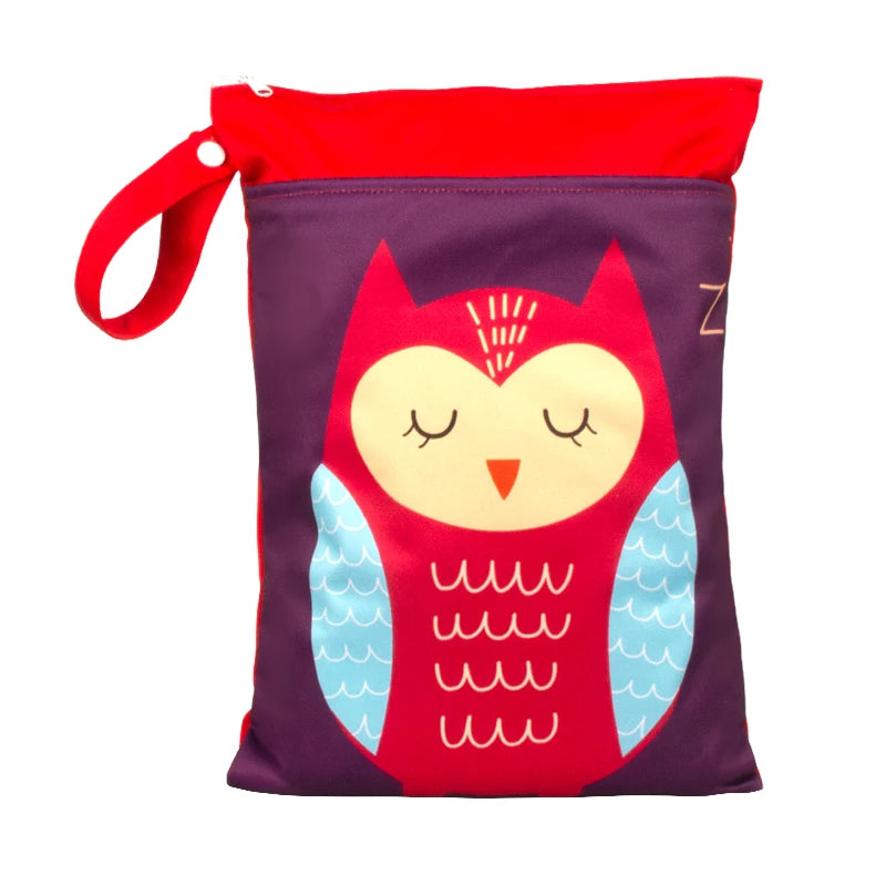 Babyshow 25x35cm Wet Dry Bag Digital Position Printed Waterproof Diaper Bag Double Zippers with Handle Mommy Bag