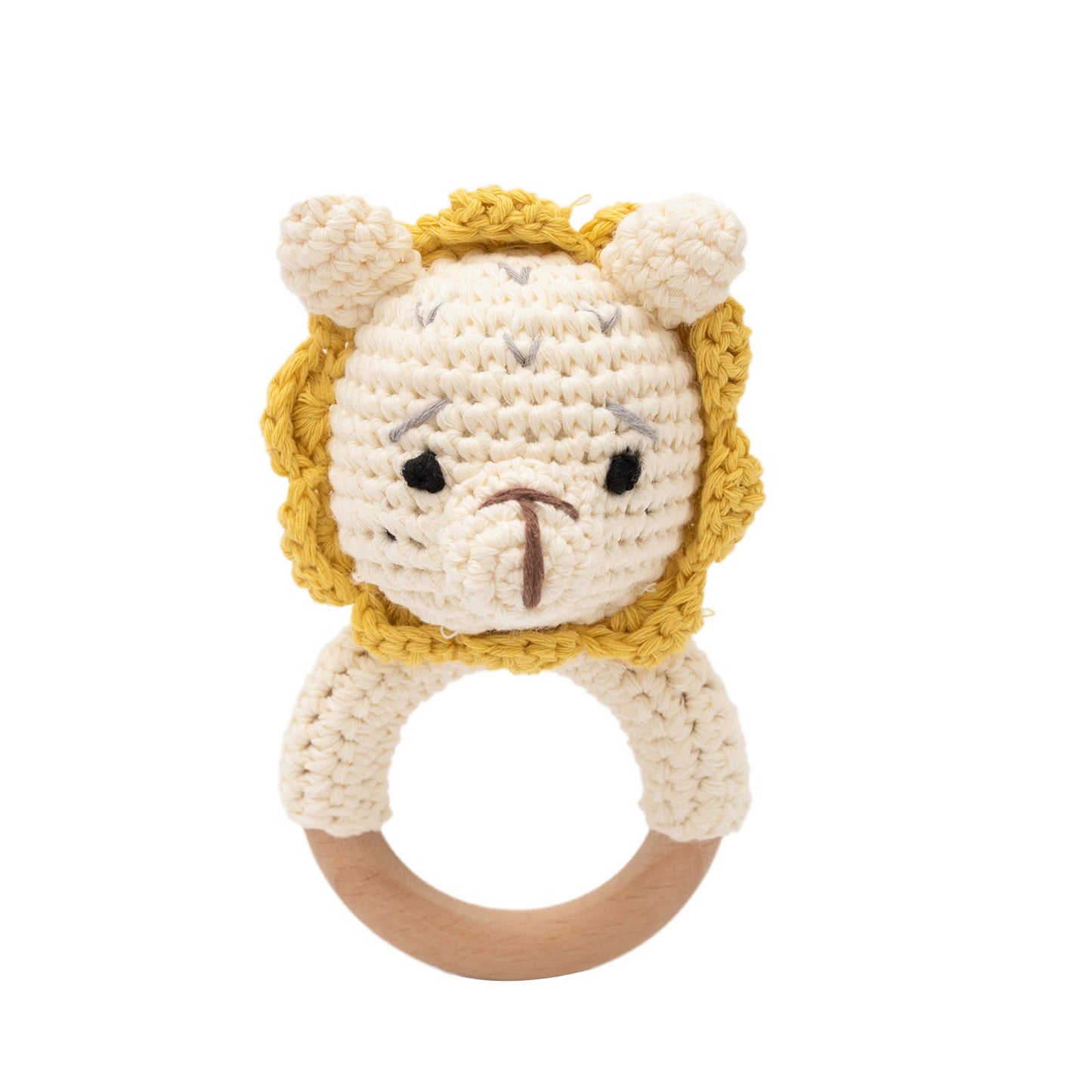 1pc Baby Teether Music Rattles for Kids Animal Crochet Rattle Elephant Giraffe Ring Wooden Babies Gym Montessori Children's Toys