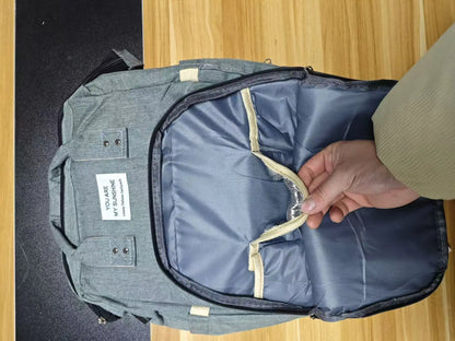 Portable folding crib, mommy bag, multi-functional, light and large-capacity leisure, double shoulder mother and baby bag.