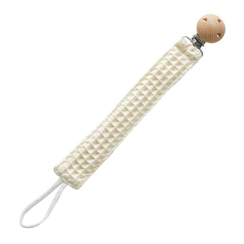 Custom Name Pacifier Clip Holder Personalized Fabric Pacifier Clip with Wooden Clip Hand Embroiered Name Baby Shower Gift